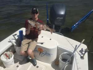 Redfish in the back of the boat
